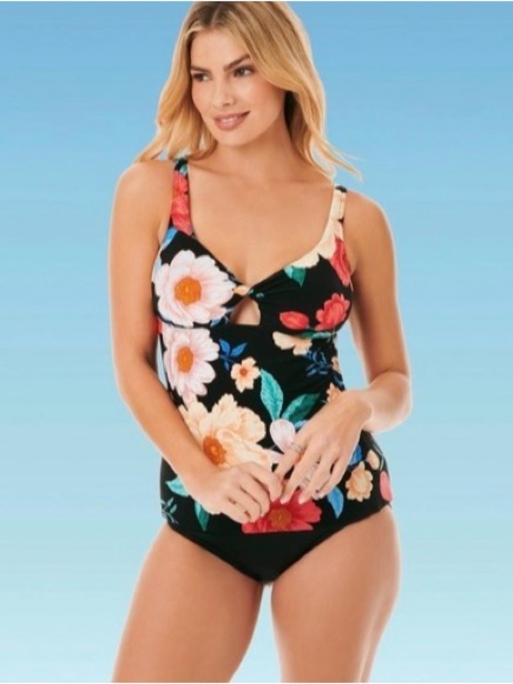 NWOT Dreamsuit by Miracle Brands Women's Slimming Control Keyhole
Front Tankini